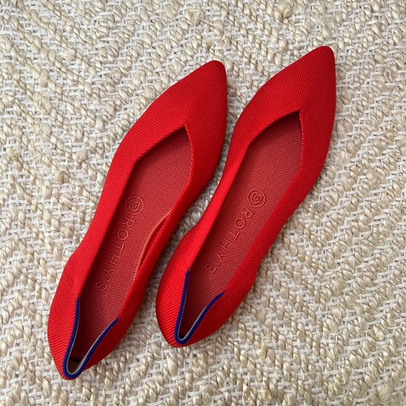 Rothy's Shoes - Rothy’s The Point Women’s Flats in Bright Red